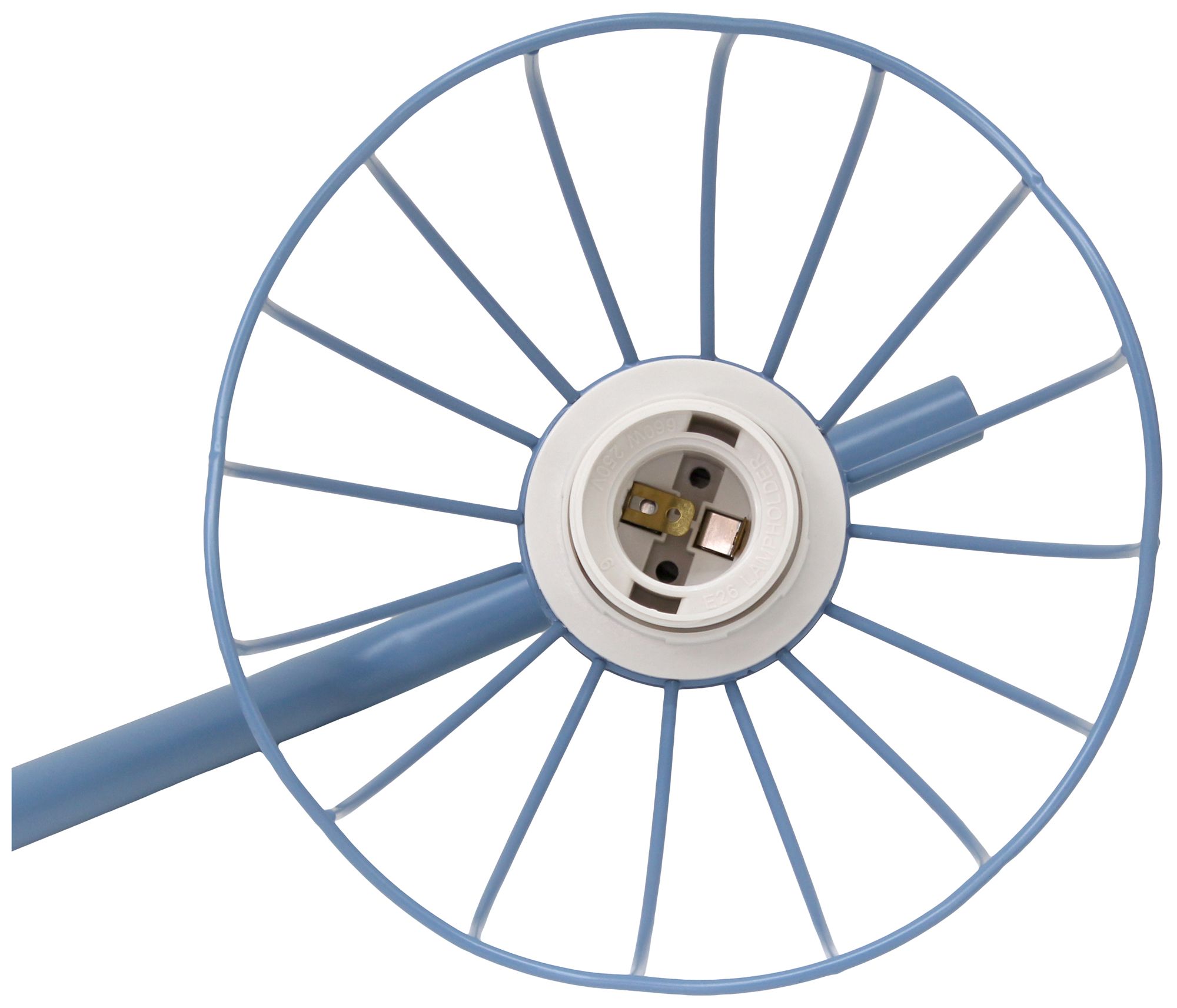 Simple Designs 54.5" Industrial Metal Floor Lamp with Wire Cage Shade, Blue