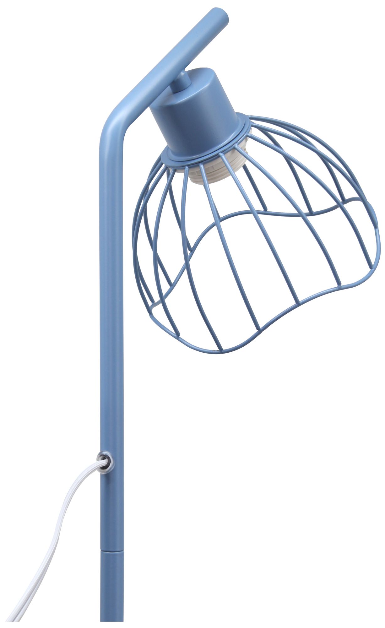 Simple Designs 54.5" Industrial Metal Floor Lamp with Wire Cage Shade, Blue