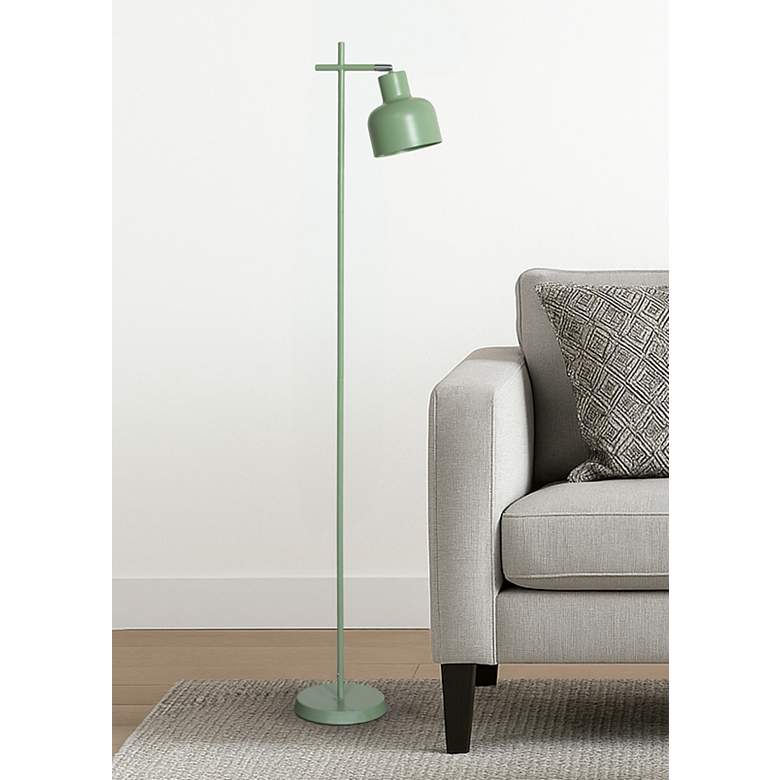 Image 1 Simple Designs 54.72" Sleek Essentials Adj Metal Floor Lamp, Sage Green