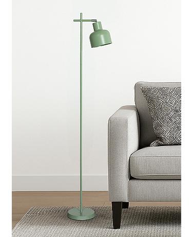 Simple Designs 54.72" Sleek Essentials Adj Metal Floor Lamp, Sage Green
