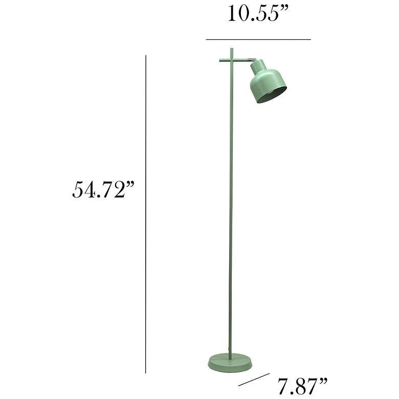 Image 5 Simple Designs 54.72" Sleek Essentials Adj Metal Floor Lamp, Sage Green more views