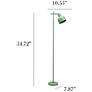 5_Simple Designs 54.72" Sleek Essentials Adj Metal Floor Lamp, Sage Green more views