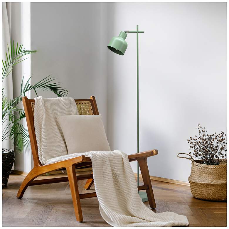 Image 6 Simple Designs 54.72" Sleek Essentials Adj Metal Floor Lamp, Sage Green more views