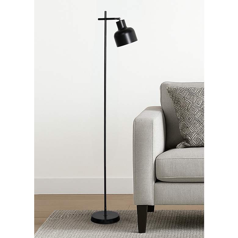 Image 1 Simple Designs 54.72" Sleek Essentials Adjustable Metal Floor Lamp, Black