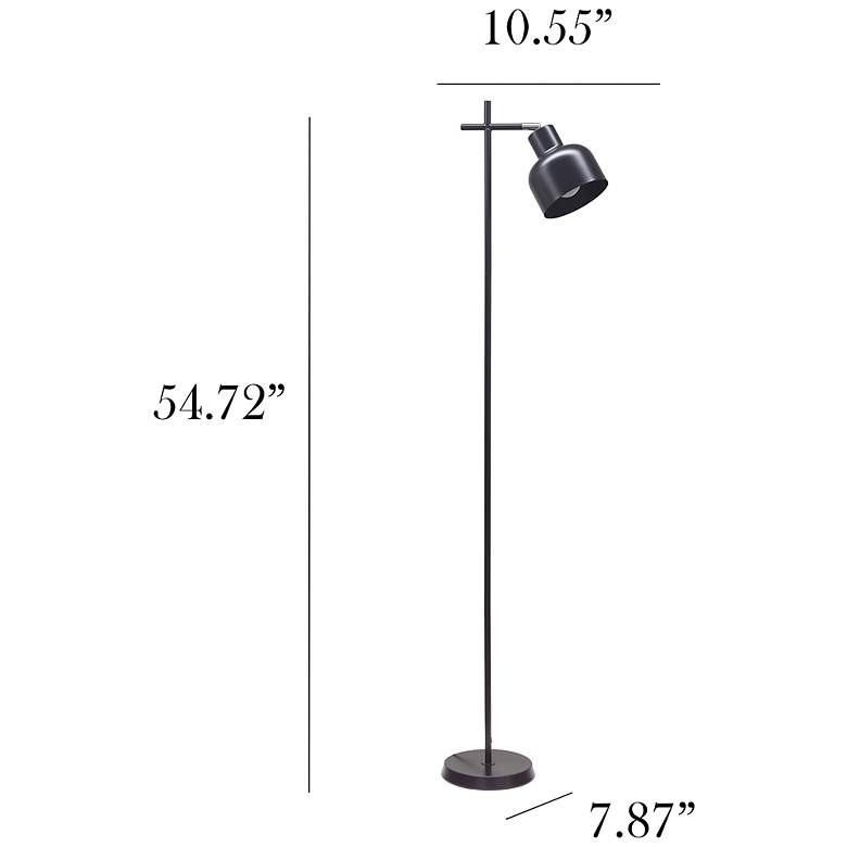 Image 5 Simple Designs 54.72" Sleek Essentials Adjustable Metal Floor Lamp, Black more views