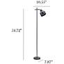 5_Simple Designs 54.72" Sleek Essentials Adjustable Metal Floor Lamp, Black more views