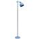 Simple Designs 54.72" Sleek Essentials Adjustable Metal Floor Lamp, Blue