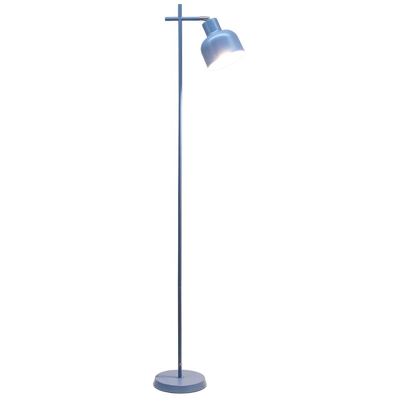 Image 4 Simple Designs 54.72" Sleek Essentials Adjustable Metal Floor Lamp, Blue more views