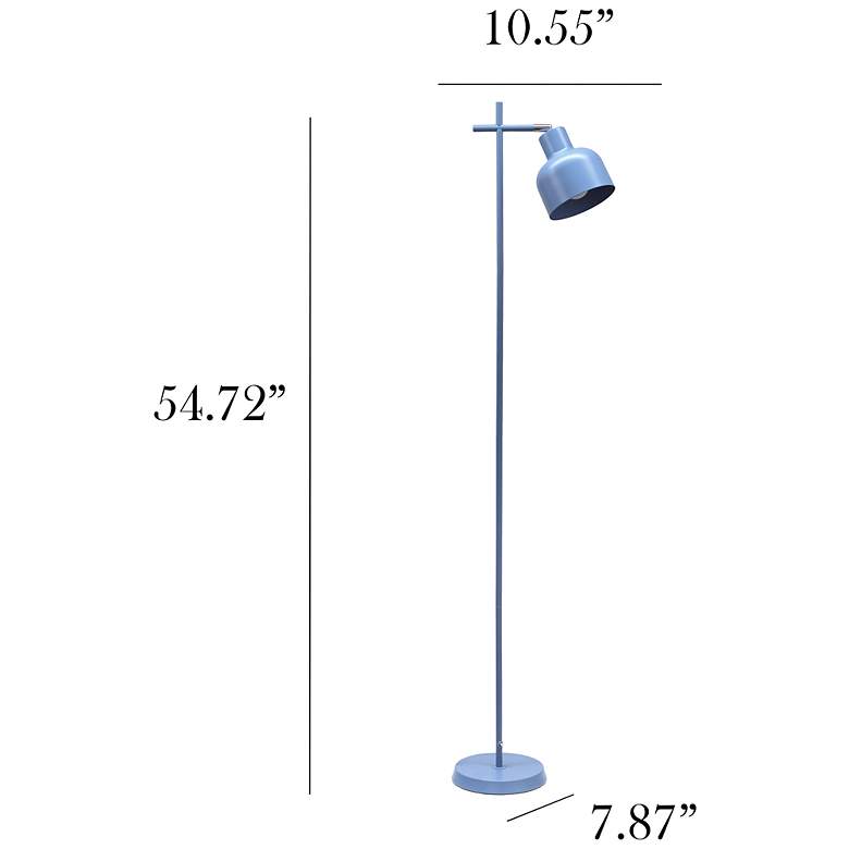Image 5 Simple Designs 54.72" Sleek Essentials Adjustable Metal Floor Lamp, Blue more views