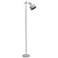 Simple Designs 54.72" Sleek Essentials Adjustable Metal Floor Lamp, Gray
