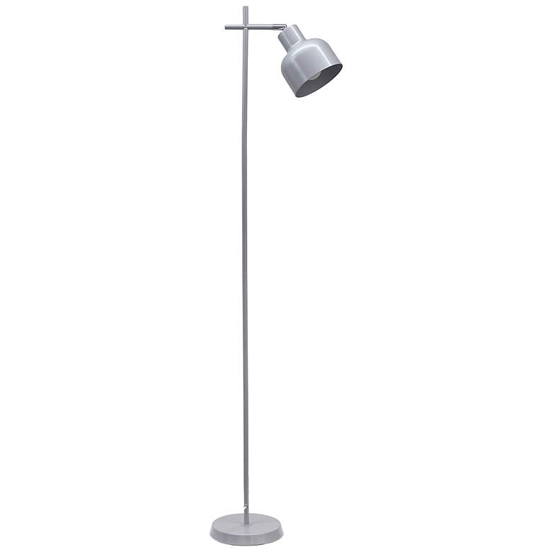 Image 3 Simple Designs 54.72" Sleek Essentials Adjustable Metal Floor Lamp, Gray more views