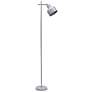 3_Simple Designs 54.72" Sleek Essentials Adjustable Metal Floor Lamp, Gray more views