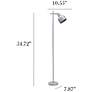 5_Simple Designs 54.72" Sleek Essentials Adjustable Metal Floor Lamp, Gray more views