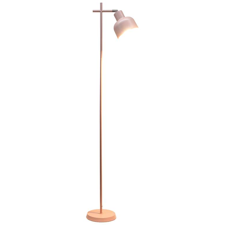 Image 4 Simple Designs 54.72" Sleek Essentials Adjustable Metal Floor Lamp, Pink more views