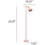 5_Simple Designs 54.72" Sleek Essentials Adjustable Metal Floor Lamp, Pink more views