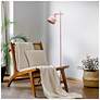 6_Simple Designs 54.72" Sleek Essentials Adjustable Metal Floor Lamp, Pink more views