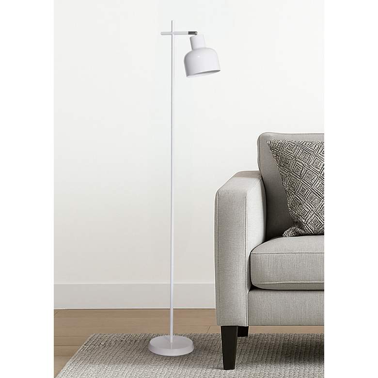 Image 1 Simple Designs 54.72" Sleek Essentials Adjustable Metal Floor Lamp, White