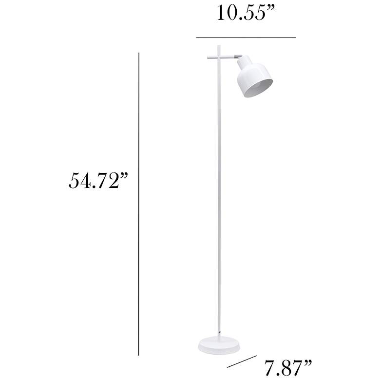 Image 5 Simple Designs 54.72" Sleek Essentials Adjustable Metal Floor Lamp, White more views
