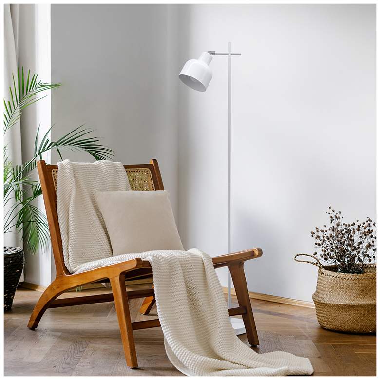 Image 6 Simple Designs 54.72" Sleek Essentials Adjustable Metal Floor Lamp, White more views
