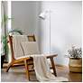 6_Simple Designs 54.72" Sleek Essentials Adjustable Metal Floor Lamp, White more views