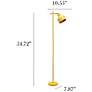 5_Simple Designs 54.72" Sleek Essentials Adjustable Metal Floor Lamp, Yellow more views