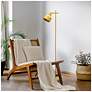 6_Simple Designs 54.72" Sleek Essentials Adjustable Metal Floor Lamp, Yellow more views