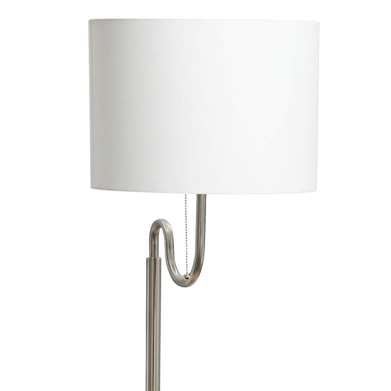 Image 2 Simple Designs 57" Beige End Table Floor Lamp with USB and Outlet more views