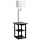 Simple Designs 57" Black End Table Floor Lamp with USB and Outlet