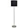 Simple Designs 57" Brushed Nickel Floor Lamp with Black Shade, w/ LED