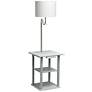 3_Simple Designs 57" Gray End Table Floor Lamp with USB and Outlet