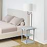 2_Simple Designs 57" Gray End Table Floor Lamp with USB and Outlet