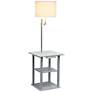 Simple Designs 57" Gray End Table Floor Lamp with USB and Outlet in scene