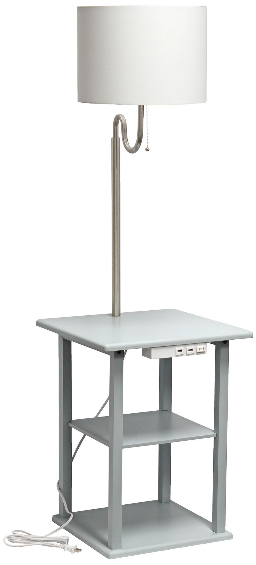 Simple Designs 57" Gray End Table Floor Lamp with USB and Outlet in scene
