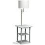 Simple Designs 57" Gray End Table Floor Lamp with USB and Outlet in scene