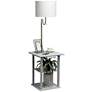 Simple Designs 57" Gray End Table Floor Lamp with USB and Outlet in scene