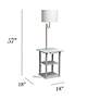Simple Designs 57" Gray End Table Floor Lamp with USB and Outlet in scene