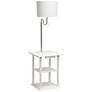 3_Simple Designs 57" White End Table Floor Lamp with USB and Outlet