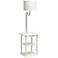 Simple Designs 57" White End Table Floor Lamp with USB and Outlet