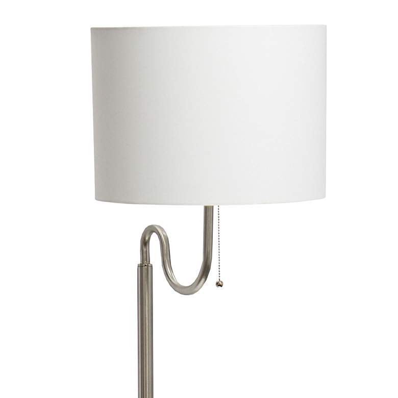 Image 4 Simple Designs 57" White End Table Floor Lamp with USB and Outlet more views