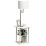 6_Simple Designs 57" White End Table Floor Lamp with USB and Outlet more views
