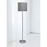 Simple Designs 58" Gray Shade Brushed Nickel Floor Lamp