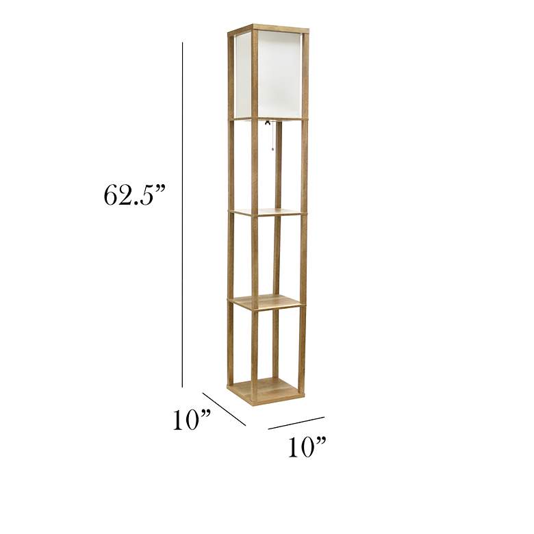 Image 5 Simple Designs 62.5" 3 Tier Floor Lamp Etagere Shelf with Linen Shade, more views