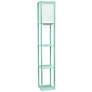 Simple Designs 62 1/2" Aqua Blue Shelf Floor Lamp with USBs and Outlet