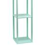 Simple Designs 62 1/2" Aqua Blue Shelf Floor Lamp with USBs and Outlet