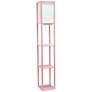 Simple Designs 62 1/2" Pink Etagere Shelf Floor Lamp with Charge Ports