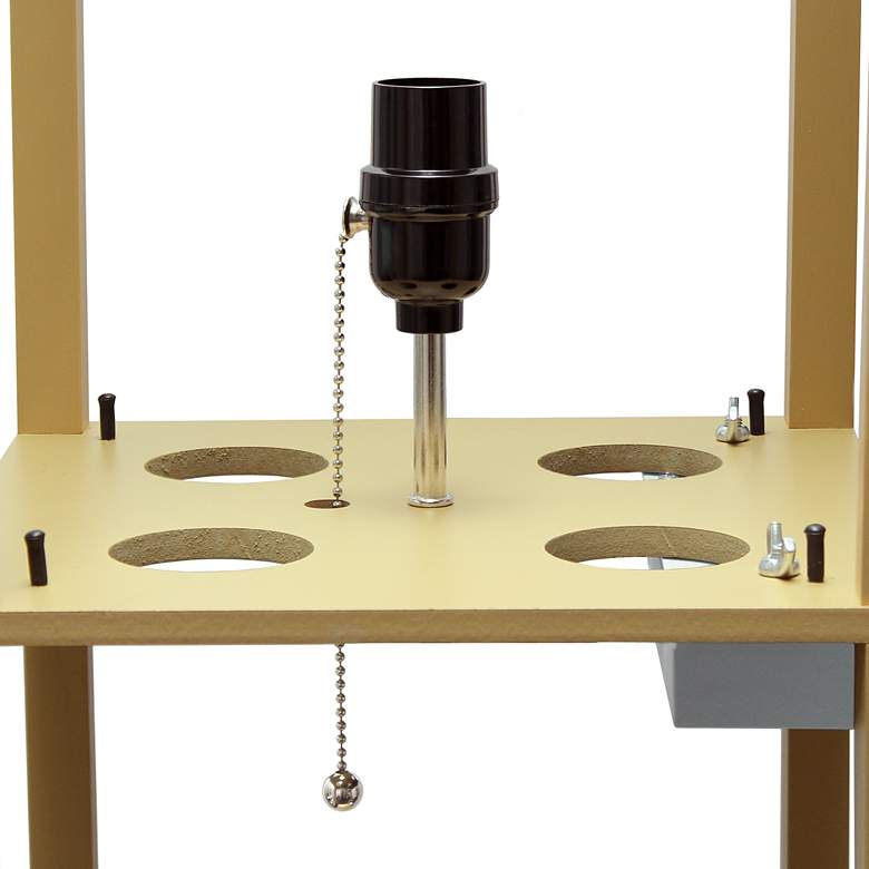 Image 5 Simple Designs 62 1/2" Tan 3-Self Etagere Floor Lamp with Charge Ports more views