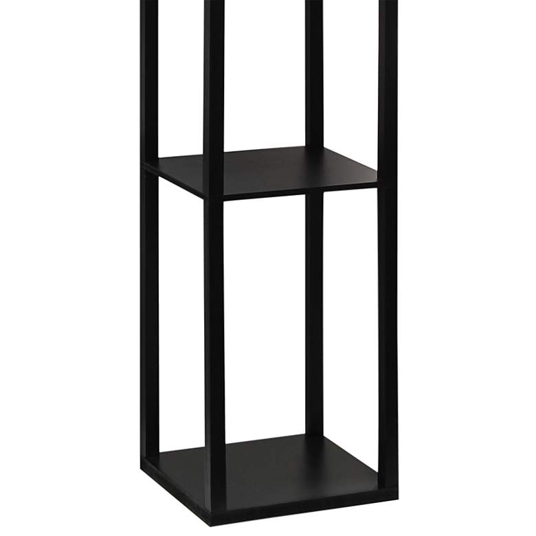 Image 4 Simple Designs 62 1/2" USB and Outlet Black Etagere Floor Lamp more views