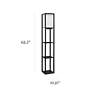 Simple Designs 62 1/2" USB and Outlet Black Etagere Floor Lamp