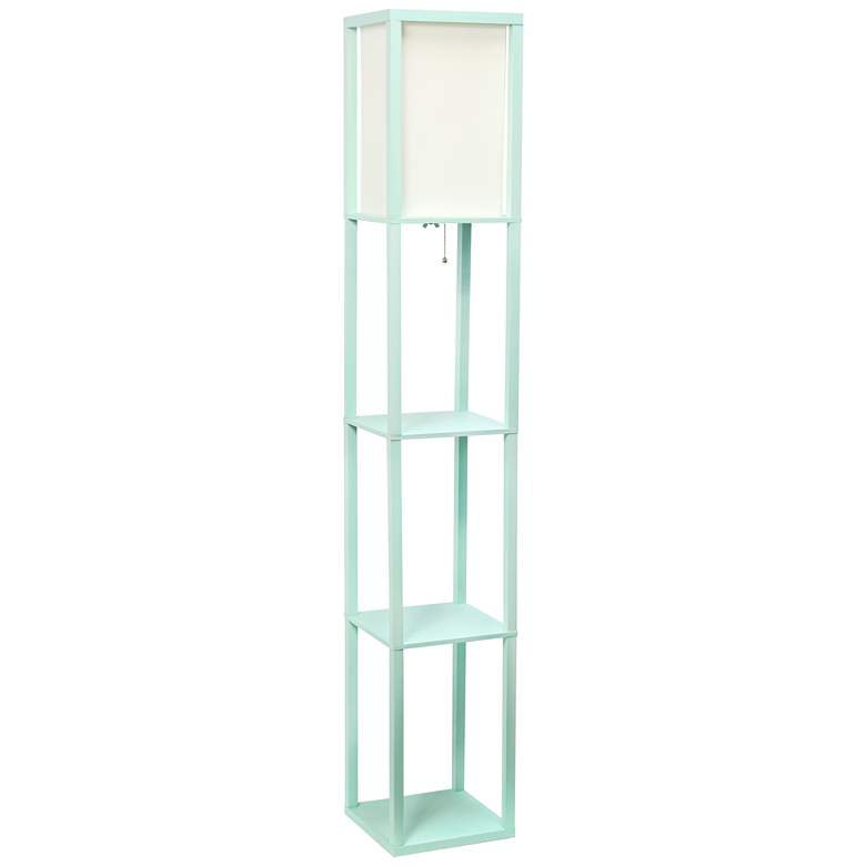 Image 1 Simple Designs 62 3/4" Aqua Blue 3-Shelf Etagere Floor Lamp