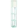 1_Simple Designs 62 3/4" Aqua Blue 3-Shelf Etagere Floor Lamp